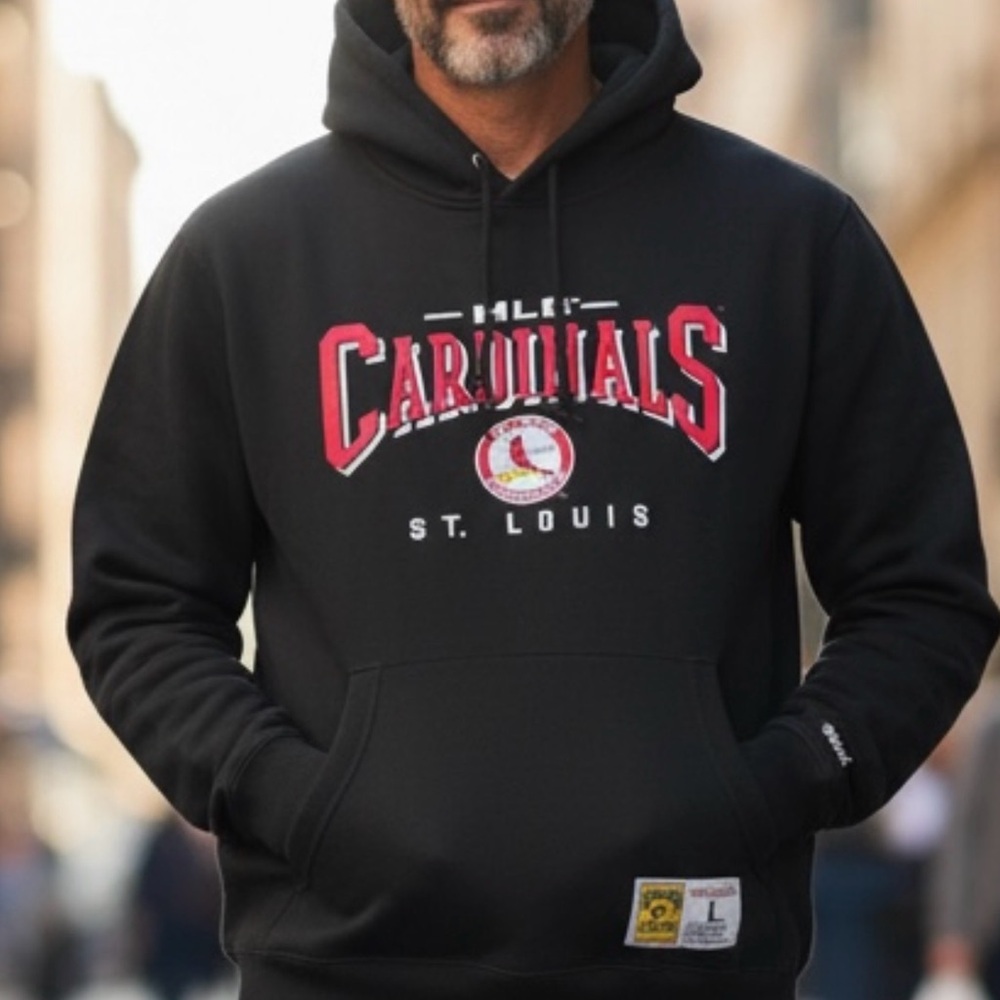 NWT Mitchell & Ness St Louis Cardinals Hoodie Sweatshirt Sz L Baseball MLB